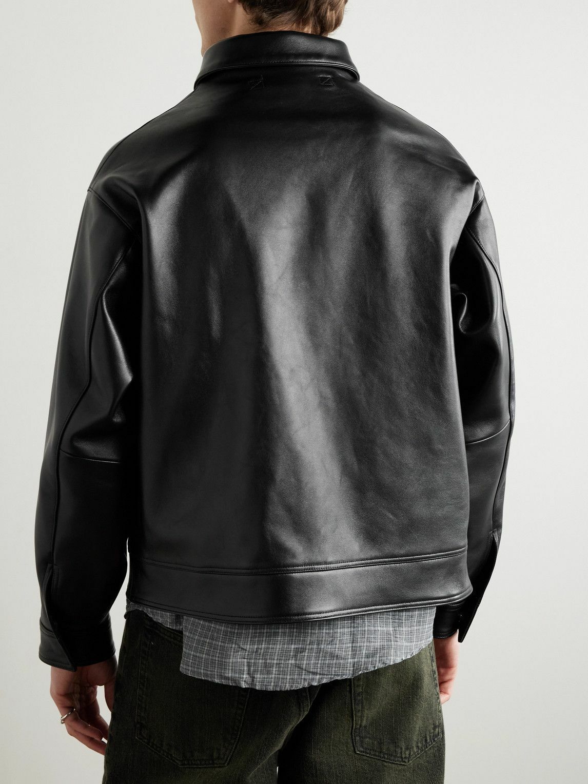 A.PRESSE - Type A-2 Leather Jacket - Black A.PRESSE