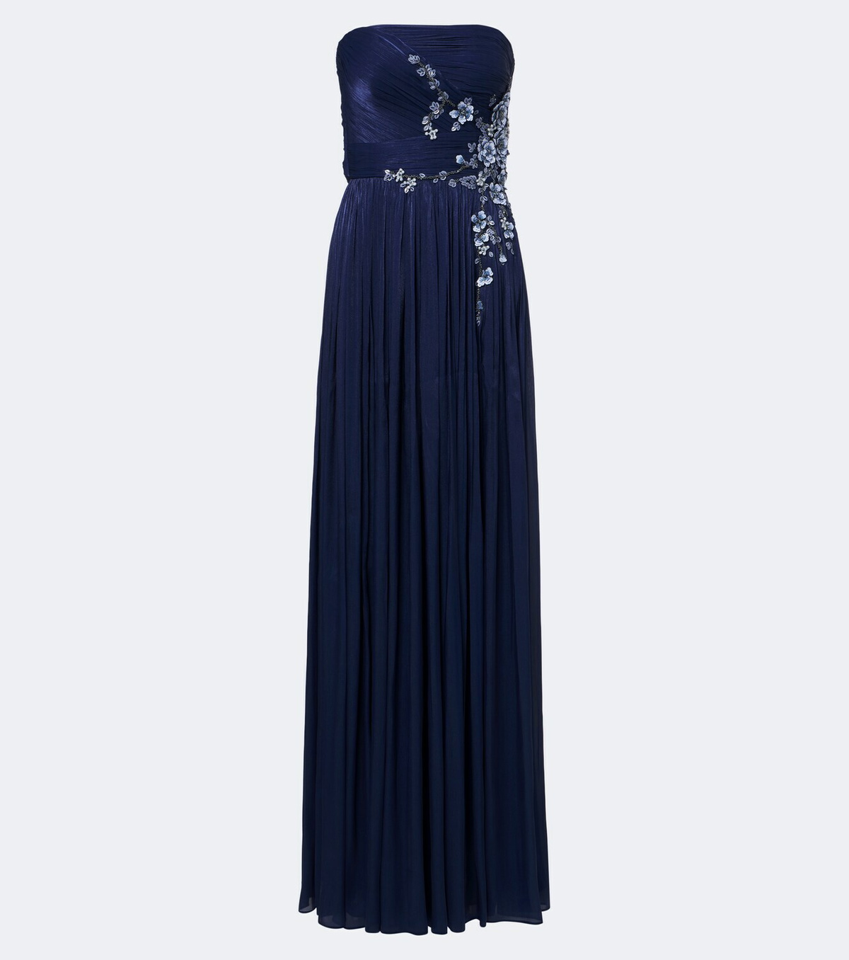 Costarellos Lenina Lurex® georgette bustier gown