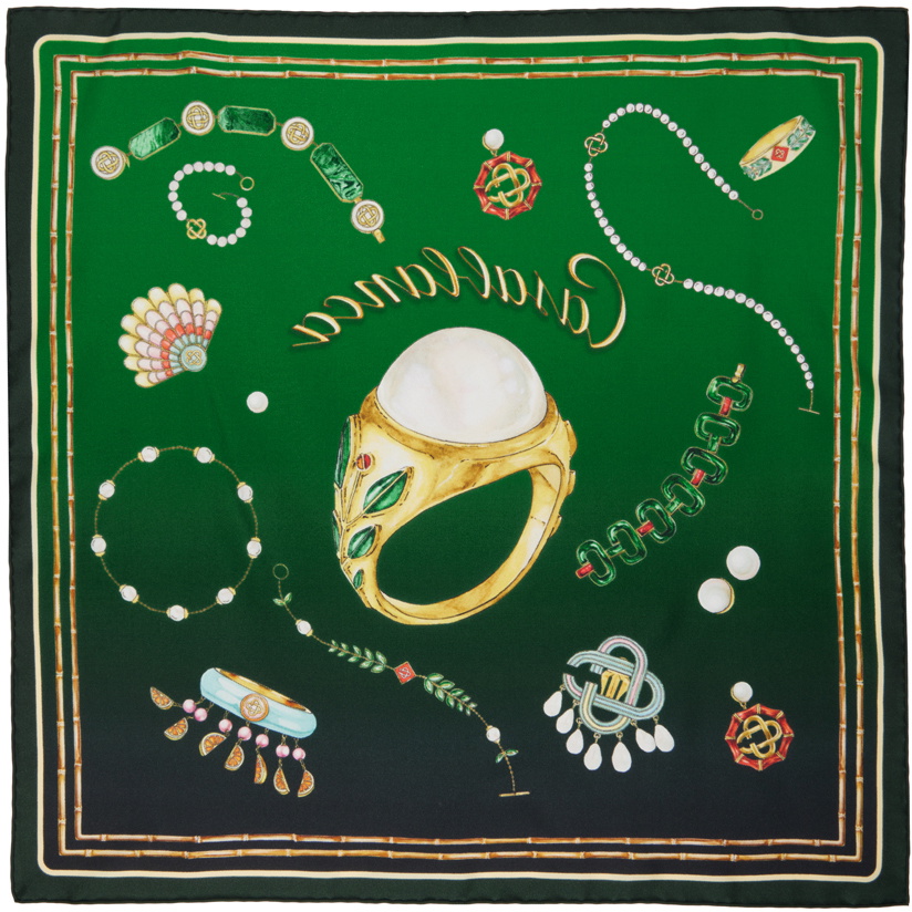 Casablanca Green Printed Scarf Casablanca