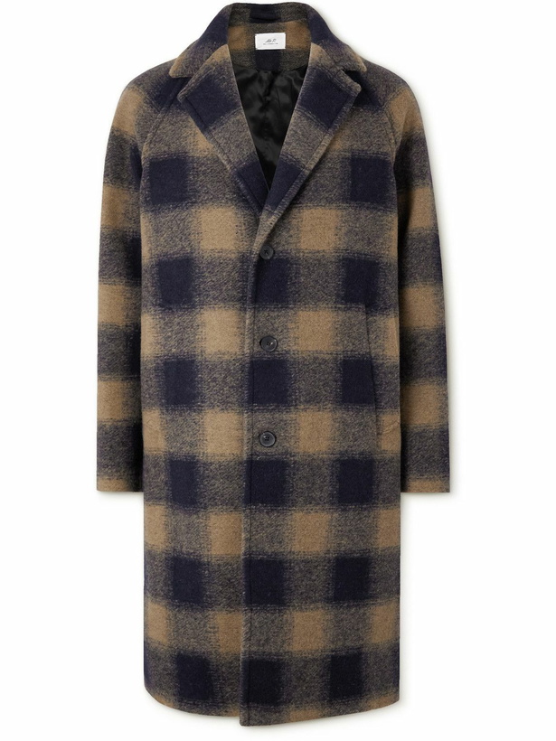 Photo: Mr P. - Checked Wool-Blend Felt Coat - Brown