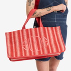 Bode Women's Parasol Stripe Tote in Rdwht 