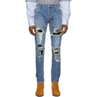 Balmain Blue Slim Fit Super Destroy Jeans