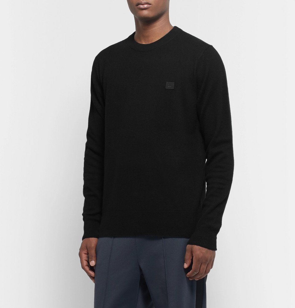 Acne Studios - Nalon Logo-Appliquéd Wool Sweater - Black Acne Studios