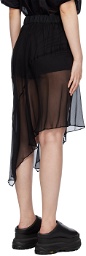 sacai Black Asymmetric Midi Skirt
