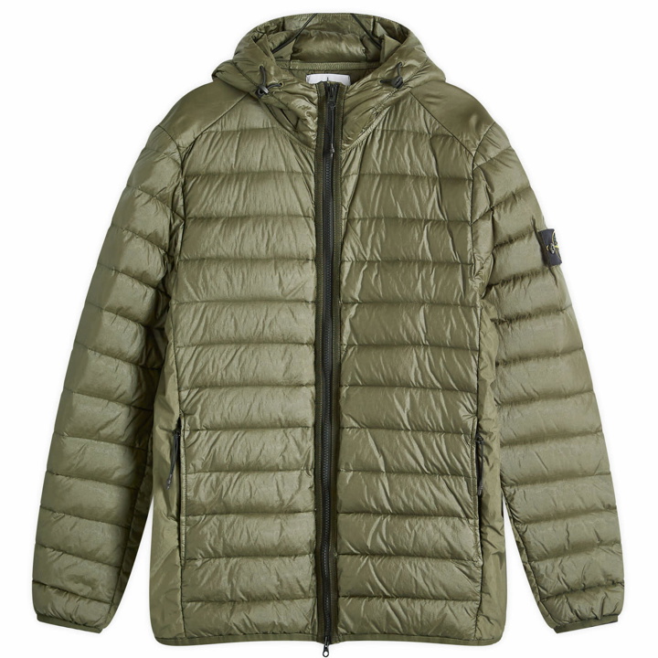 Photo: Stone Island Men's Lightweight Hooded Down Jacket in Musk