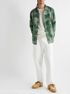 YMC - Feathers Printed Cotton and Silk-Blend Shirt - Green