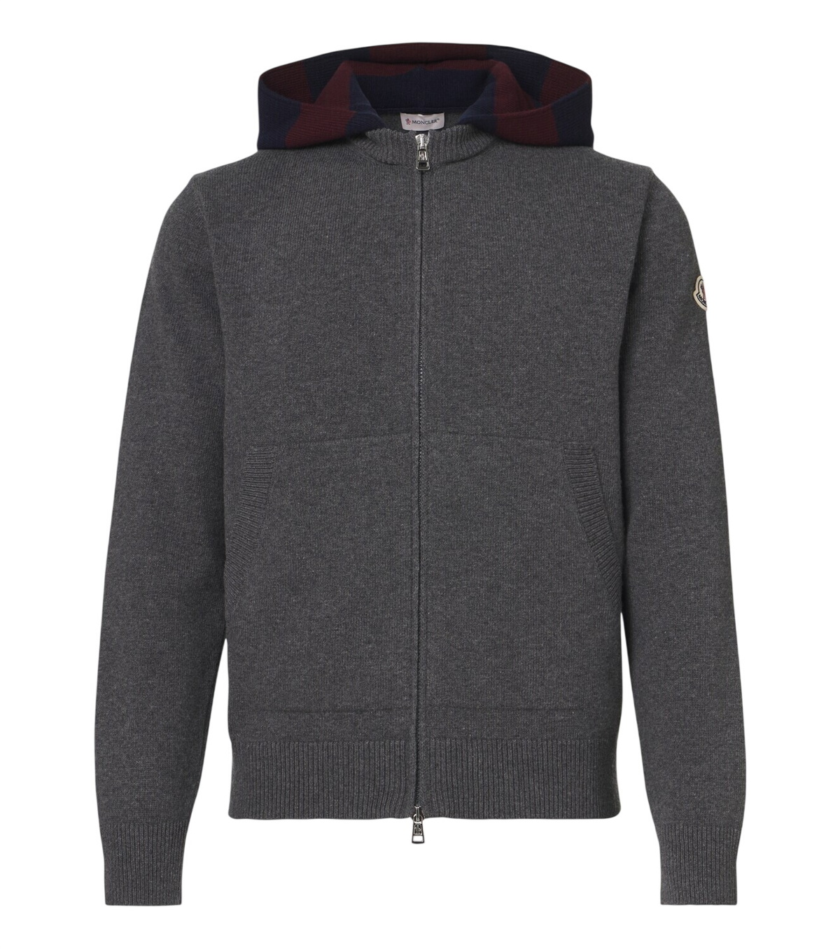 Moncler Men's Embroidered Logo Sweater in Grey Moncler