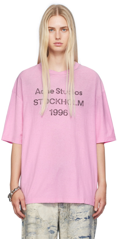 Photo: Acne Studios Pink Relaxed-Fit Long Sleeve T-Shirt