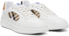 Burberry White Leather & Check Terrace Sneakers​