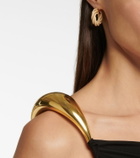 Bottega Veneta - Twist gold-plated and leather hoop earrings