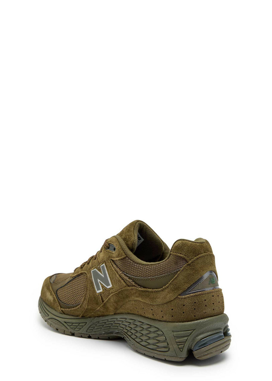 New Balance 2002R Panelled Suede and Mesh-knit Sneakers Dark Green