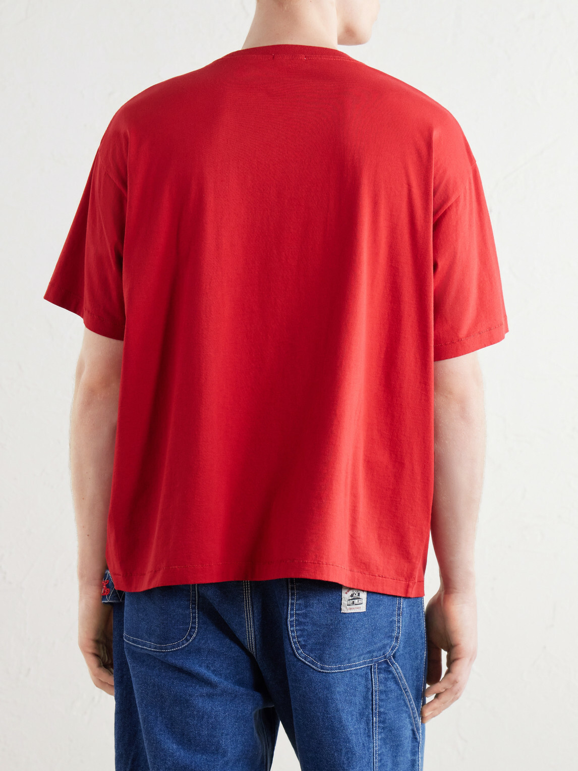 BODE - Embroidered Cotton-Jersey T-Shirt - Red
