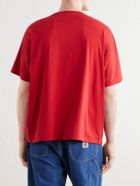 BODE - Embroidered Cotton-Jersey T-Shirt - Red