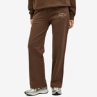 Sporty & Rich Women's Oval Health Straight Leg Sweatpant in Chocolate Cream