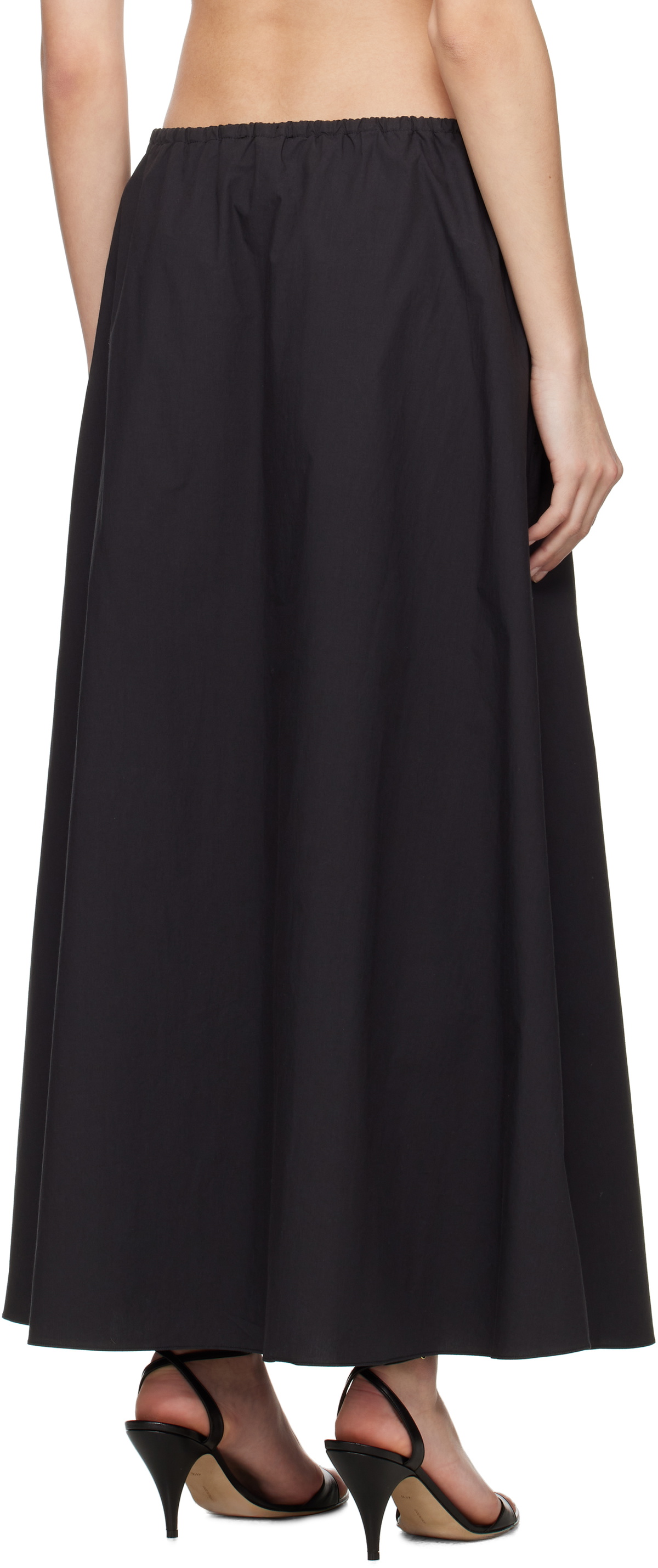 Matteau Black Drawcord Maxi Skirt