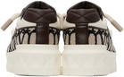 Valentino Garavani Off-White & Brown One Stud XL Sneakers