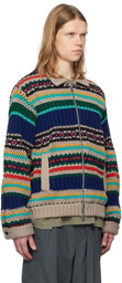 sacai Multicolor Mesh Knit Cardigan