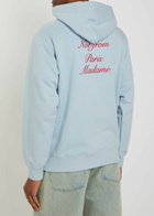 DRÔLE DE Monsieur Le Hoodie Embroidered Hooded Cotton Sweatshirt Light Blue