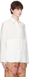 RANRA Off-White Maker Gauze Modal Poly Classic Shirt
