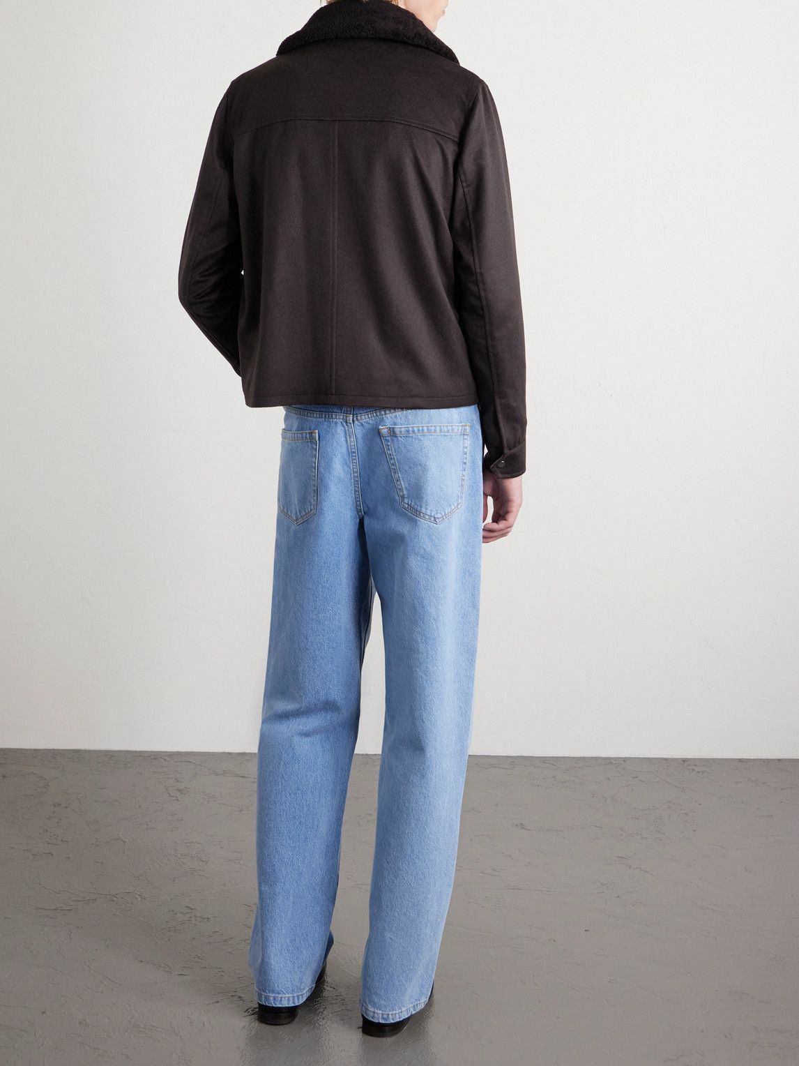 J. Mueser - Plush-Trimmed Cashmere Bomber Jacket - Brown
