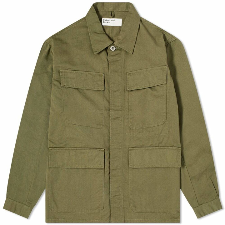 Photo: Universal Works Men's MW Fatigue Jacket in Light Olive