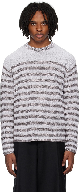 Photo: Ferragamo White & Brown Striped Sweater
