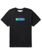 Off-White - Slim-Fit Embroidered Printed Cotton-Jersey T-Shirt - Black