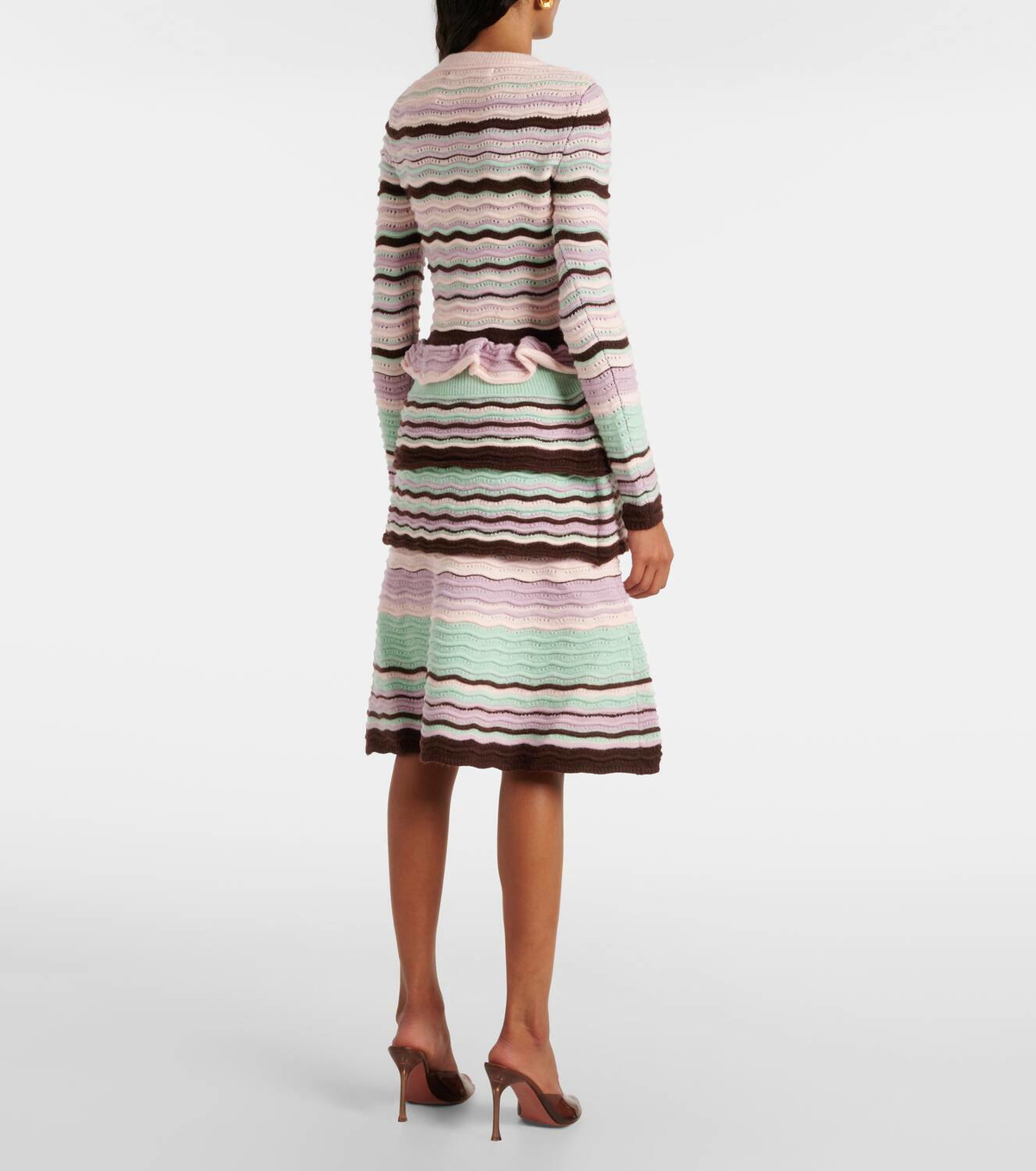 Susan Fang Striped ribbed-knit top
