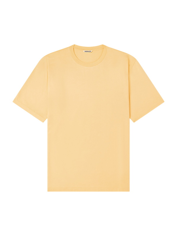 Photo: Auralee - Luster Cotton-Jersey T-Shirt - Yellow