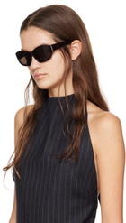 Dries Van Noten Brown Linda Farrow Edition Goggle Sunglasses