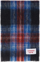 Charles Jeffrey LOVERBOY Blue & Red Tartan Scarf