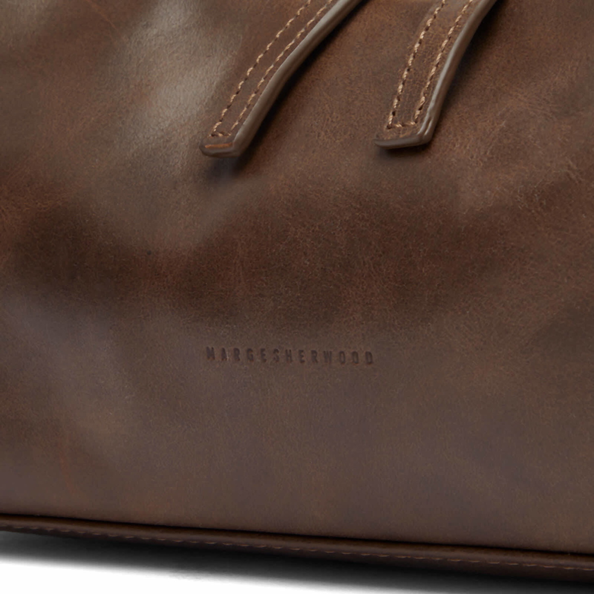MARGE SHERWOOD Women's Hobo Shoulder Bag in Washed Brown Pull Up 