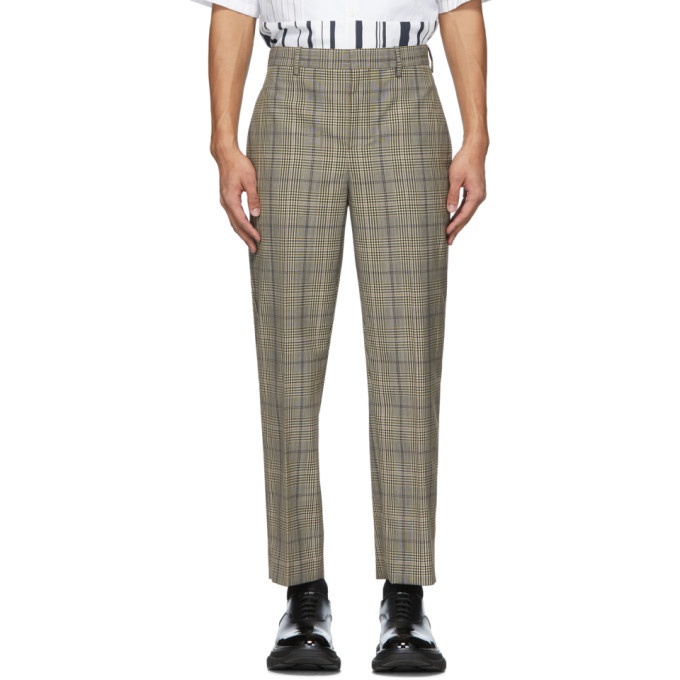 Photo: Neil Barrett Beige and Black Check Suiting Trousers