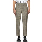 Neil Barrett Beige and Black Check Suiting Trousers