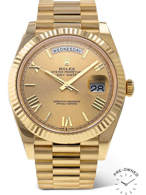 Photo: ROLEX - Pre-Owned 2021 Day-Date Automatic 40mm 18-Karat Gold Watch, Ref. No. 228238