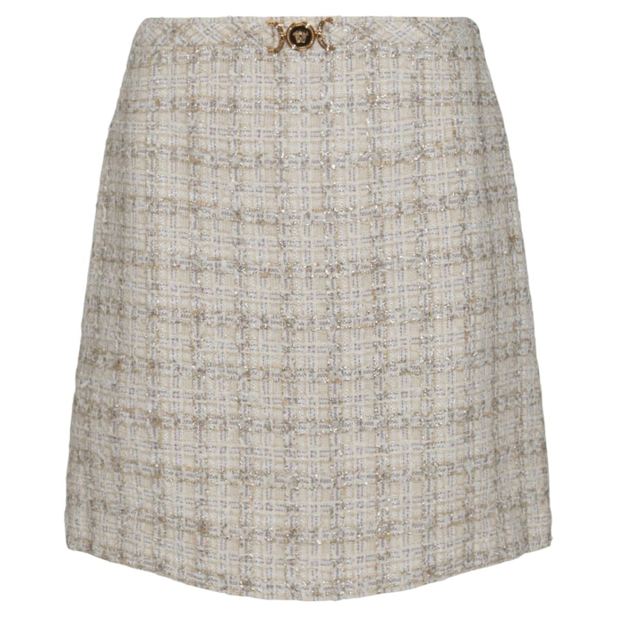 VERSACE - Monogram Wool Blend Knit Midi Skirt Versace