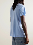 Pasadena Leisure Club - No Business Logo-Print Garment-Dyed Combed Cotton-Jersey T-Shirt - Blue