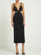 GIAMBATTISTA VALLI Ruffled Crossed Jersey Cutout Midi Dress
