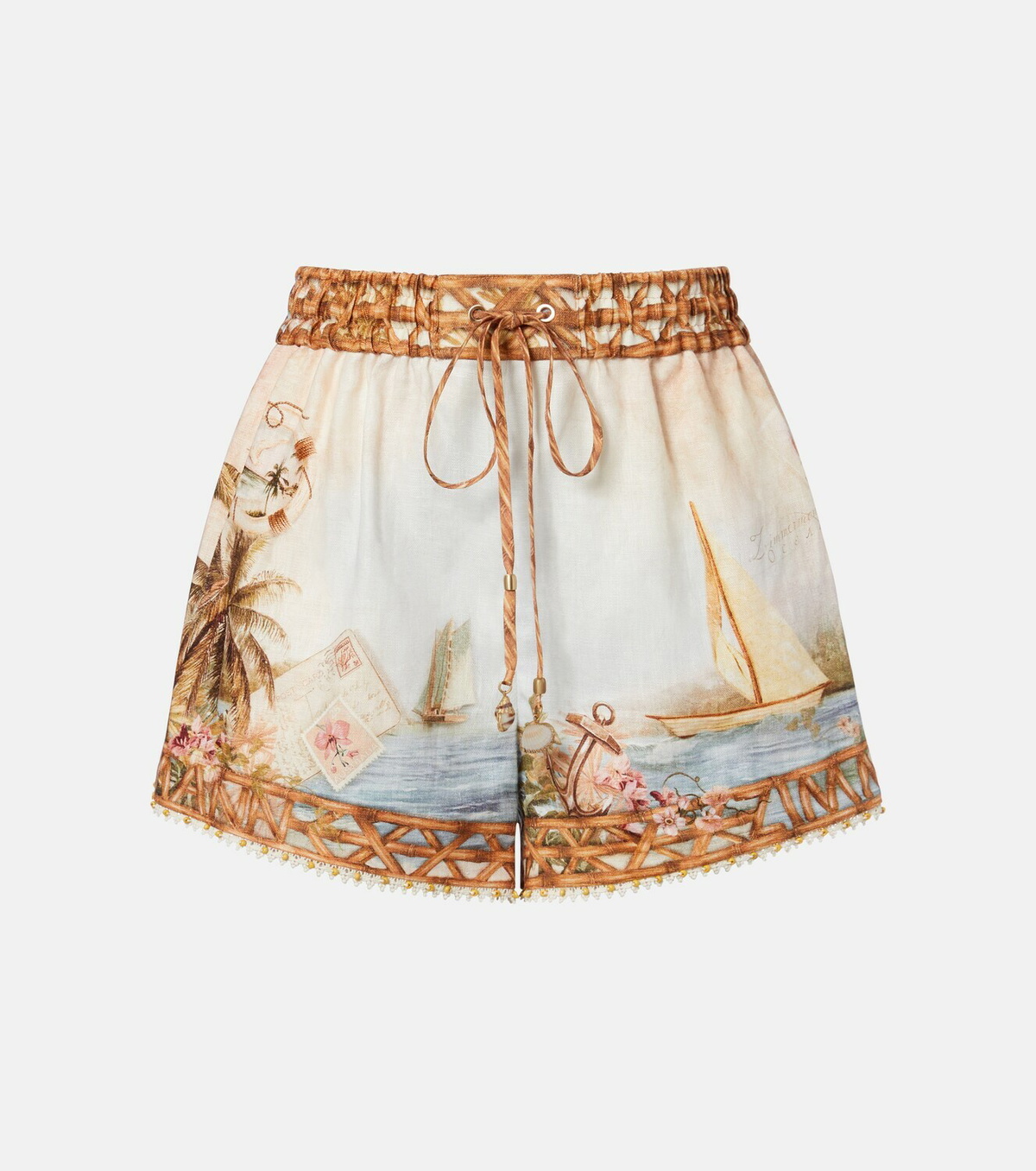 Zimmermann Mahon printed linen shorts