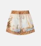 Zimmermann Mahon printed linen shorts