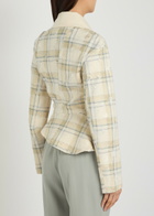 Vivienne Westwood Stormy Checked Distressed Cotton-blend Jacket Ecru