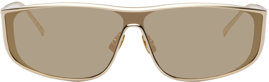 SL 605 Rectangular Sunglasses in Gold - Saint Laurent