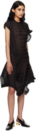 ISSEY MIYAKE Black Sheer Moving Knit Midi Dress