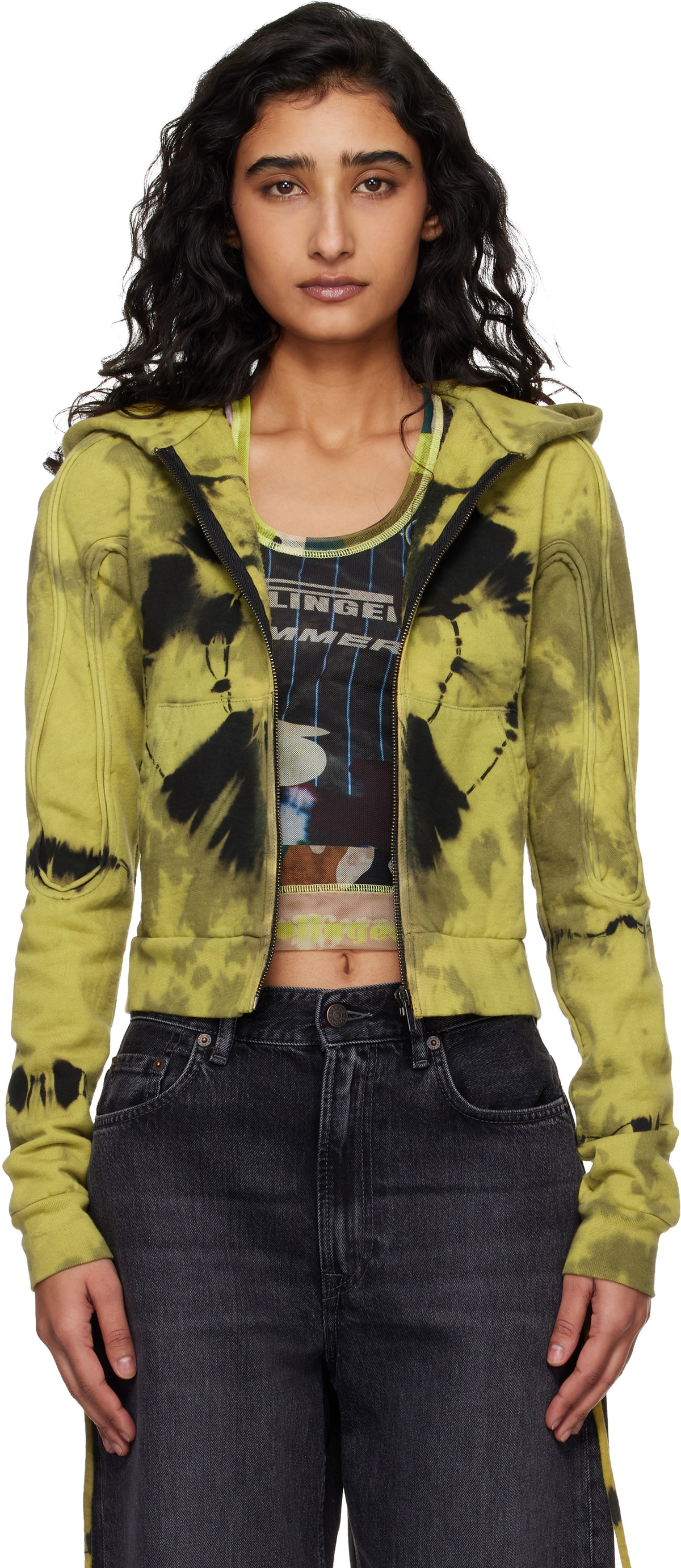 Ottolinger Yellow Sutured Zip Hoodie