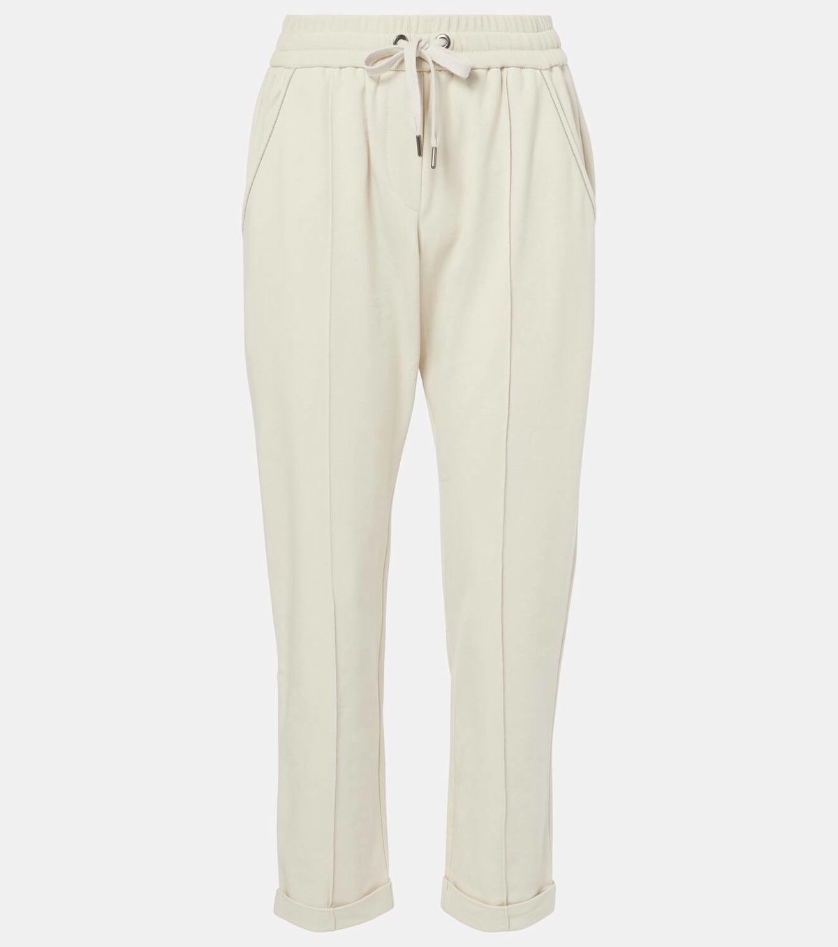 Brunello Cucinelli Cotton jersey cropped sweatpants