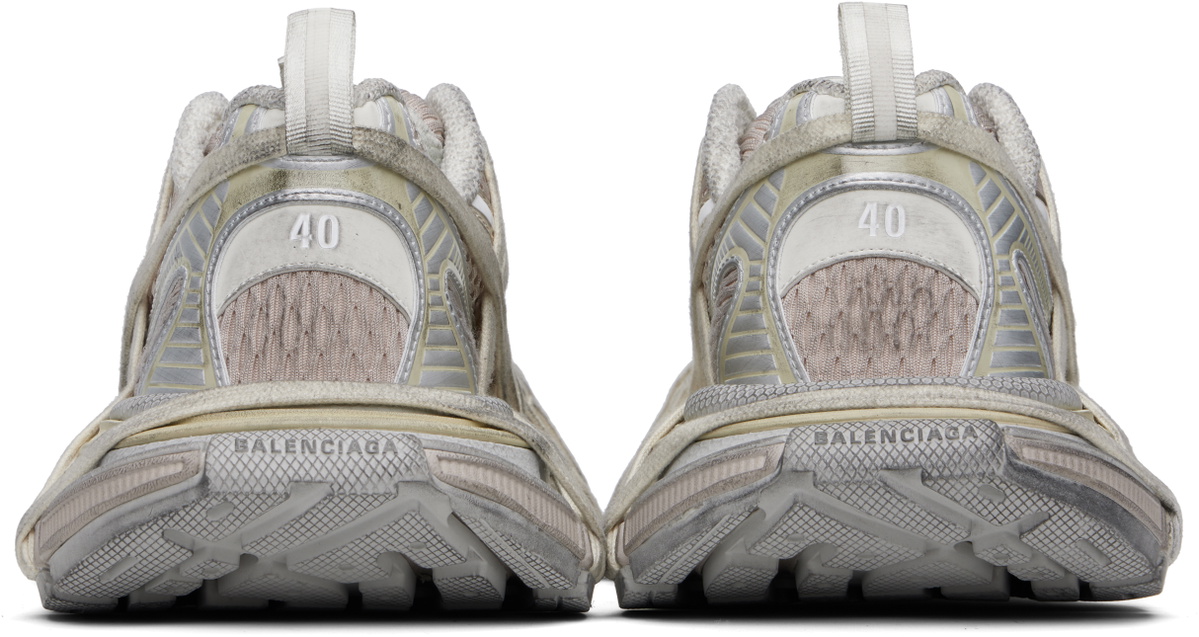 Balenciaga Gray & Off-White 3XL Fishnet Sneakers Balenciaga