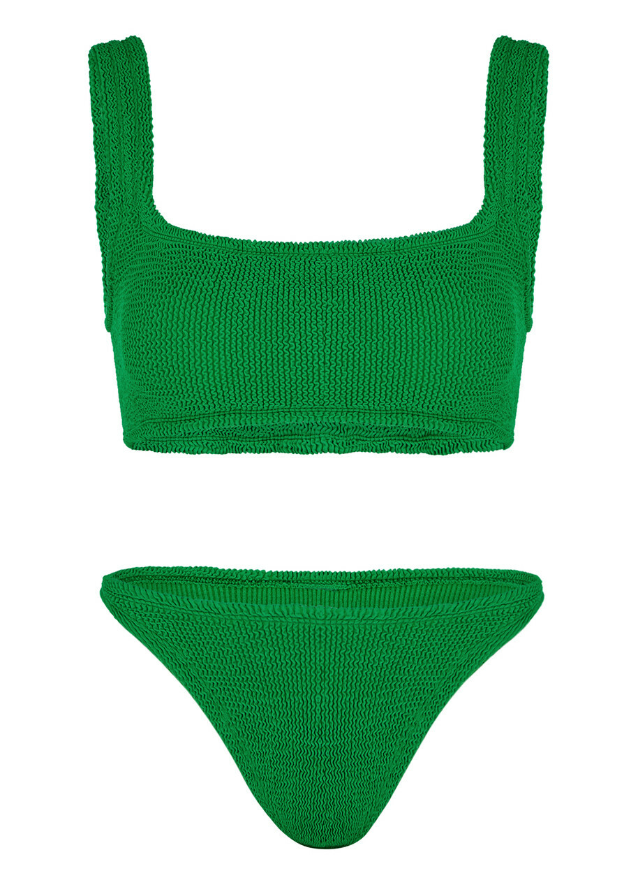 Hunza G Xandra Seersucker Bikini - Green - One Size