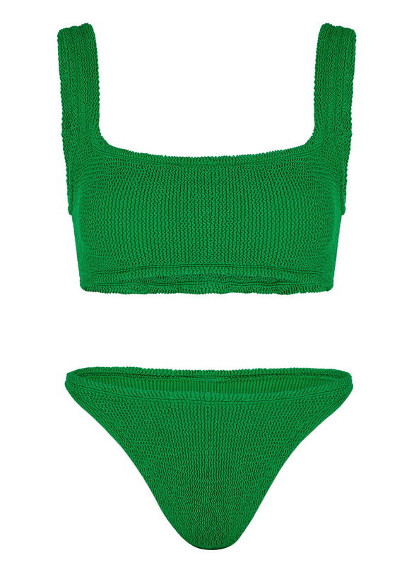 Photo: Hunza G Xandra Seersucker Bikini - Green - One Size