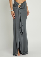 Christopher Esber Orica Cut-out Jersey Maxi Skirt Blue