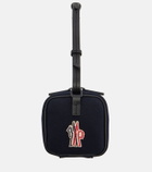 Moncler Embroidered leather-trimmed clutch